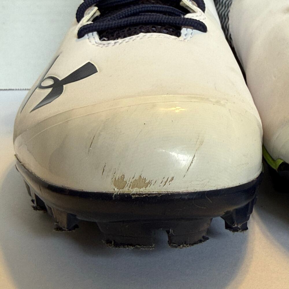 Under Armour ClutchFit High Top Football Cleats White Navy Mens 15 D - Picture 7 of 7